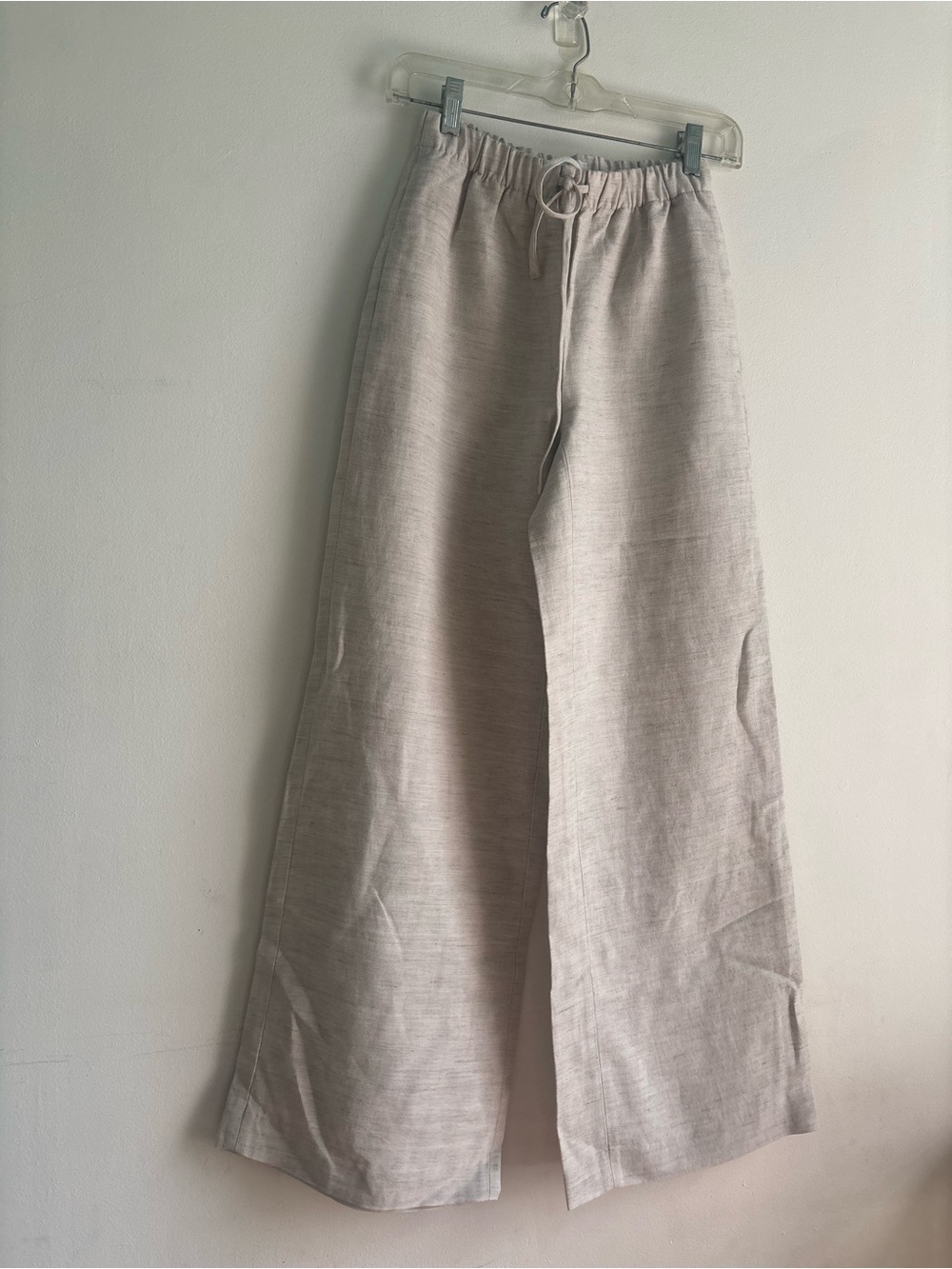 Wilfred Beige Wide-Leg Drawstring Chinos